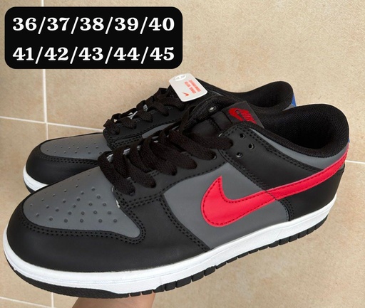 Dunk Negras con rojo